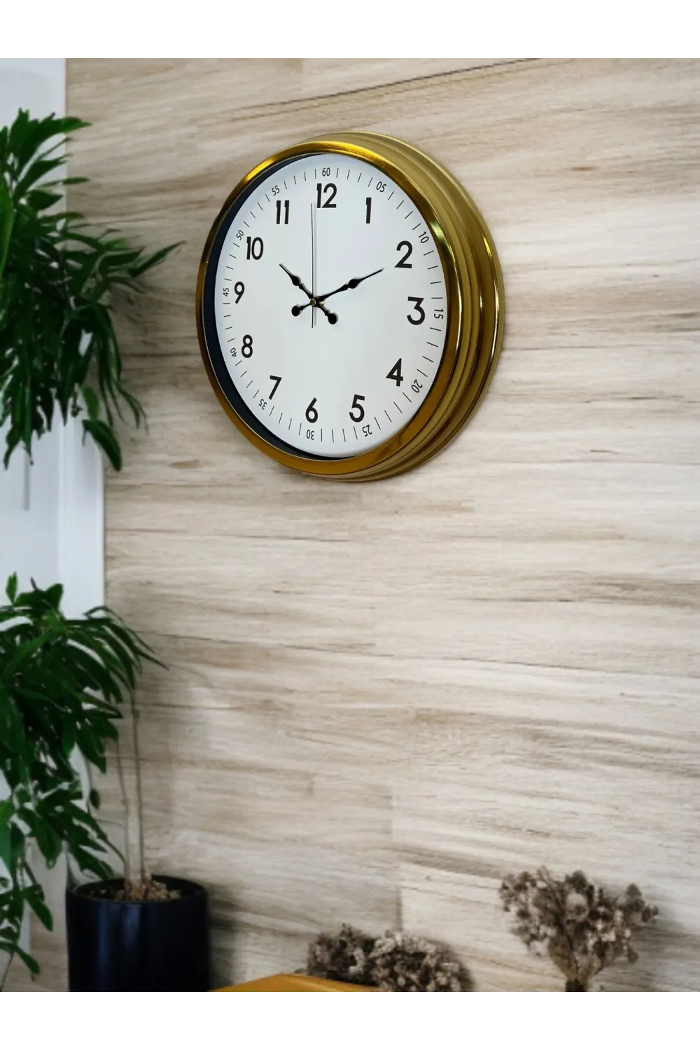 Classic White Gold 40 Cm Metal Duvar Saati