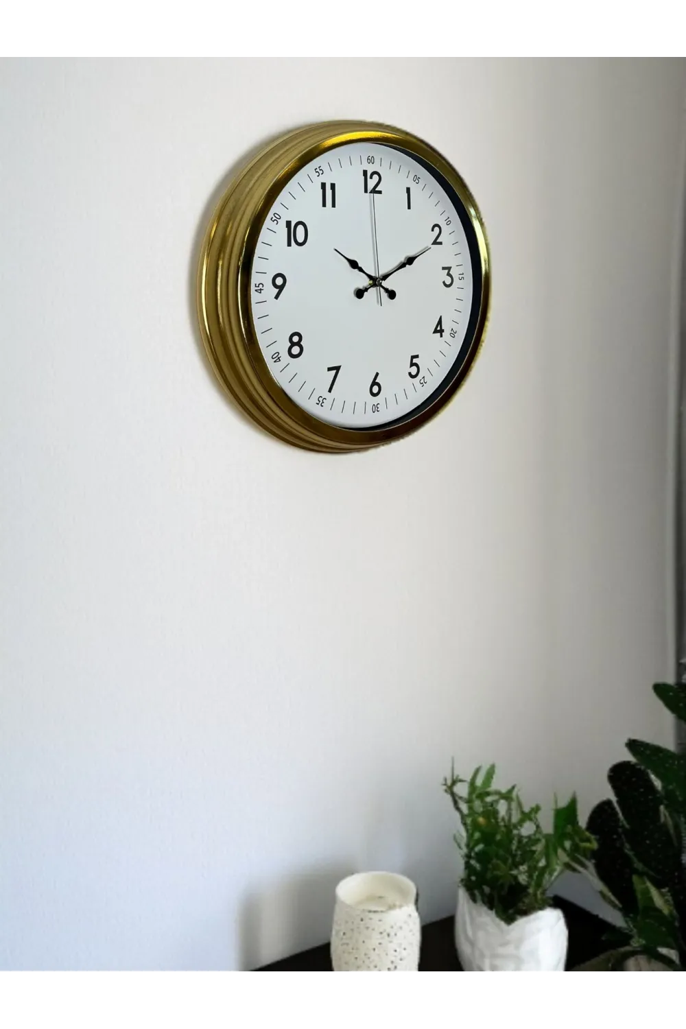 Classic White Gold 40 Cm Metal Duvar Saati
