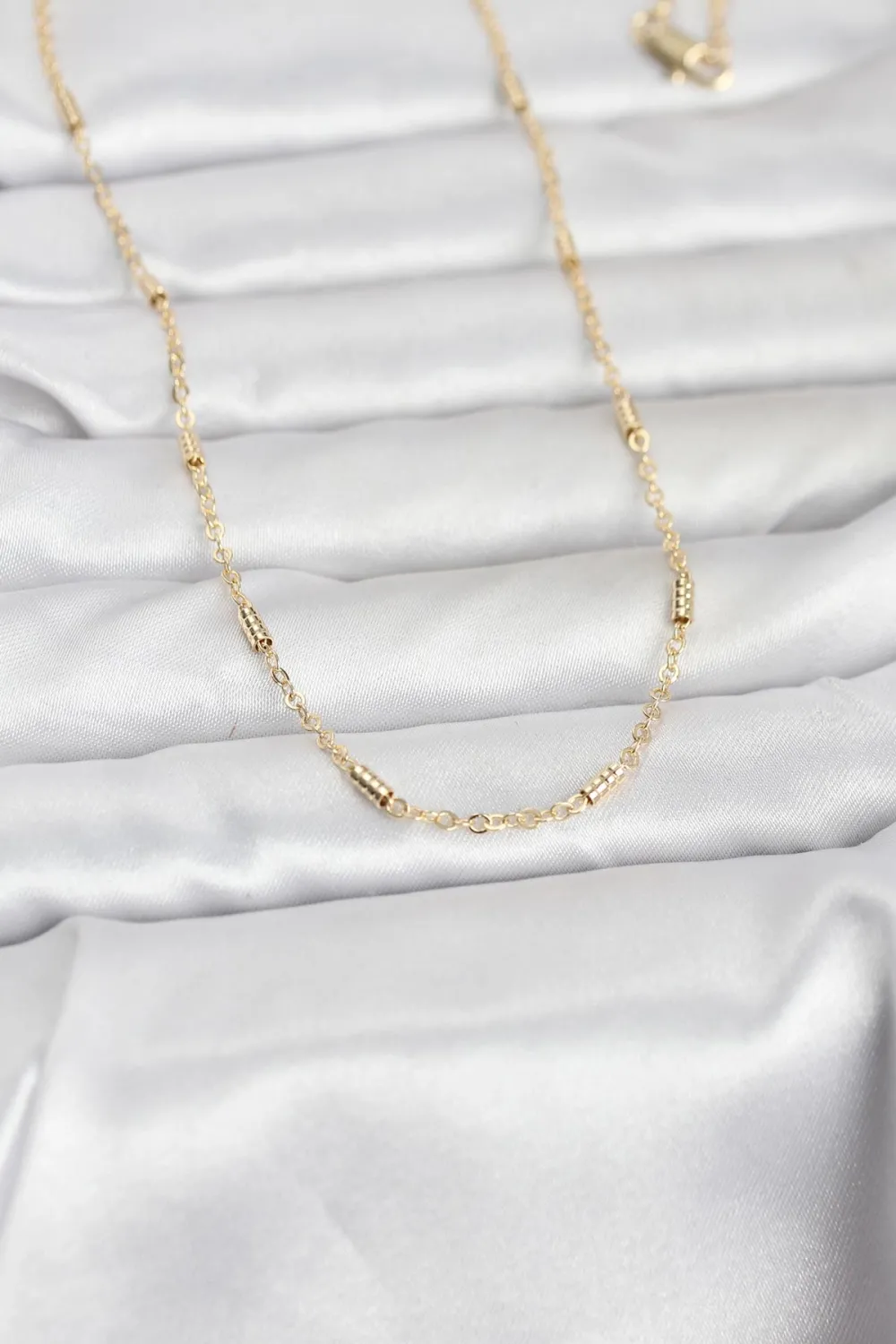 CM 14K Gold Renk Bar Zincir Model 60 cm Kadın Kolye