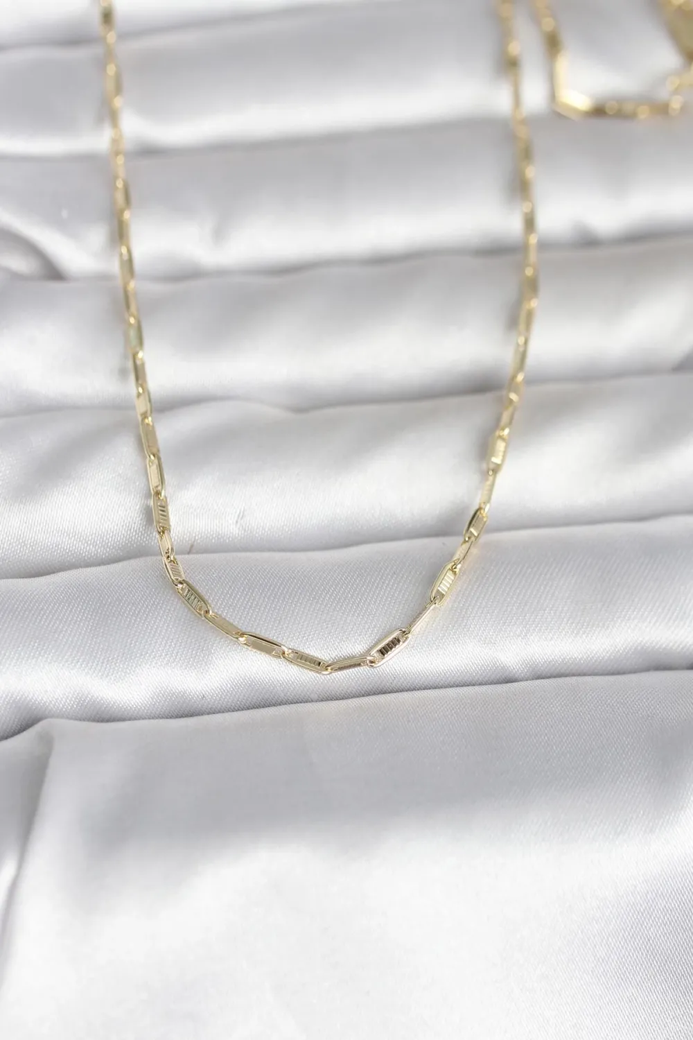 CM 14K Gold Renk İnce Ataç Zincir Model 60 cm Kadın Kolye