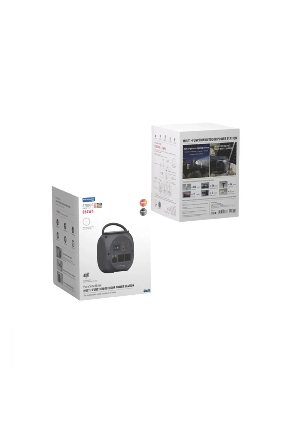 Cn09 Powerbank 1000w 270.000 Mah Kamp Şarj 45w Pd - Gri
