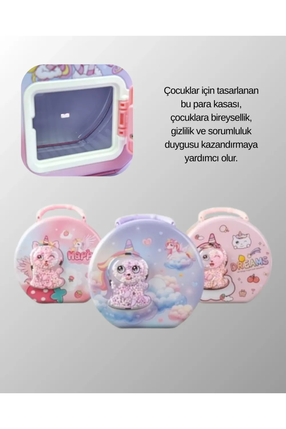 Çocuk Para Kasası Anahtarlı Güvenli Tasarruf Kutusu