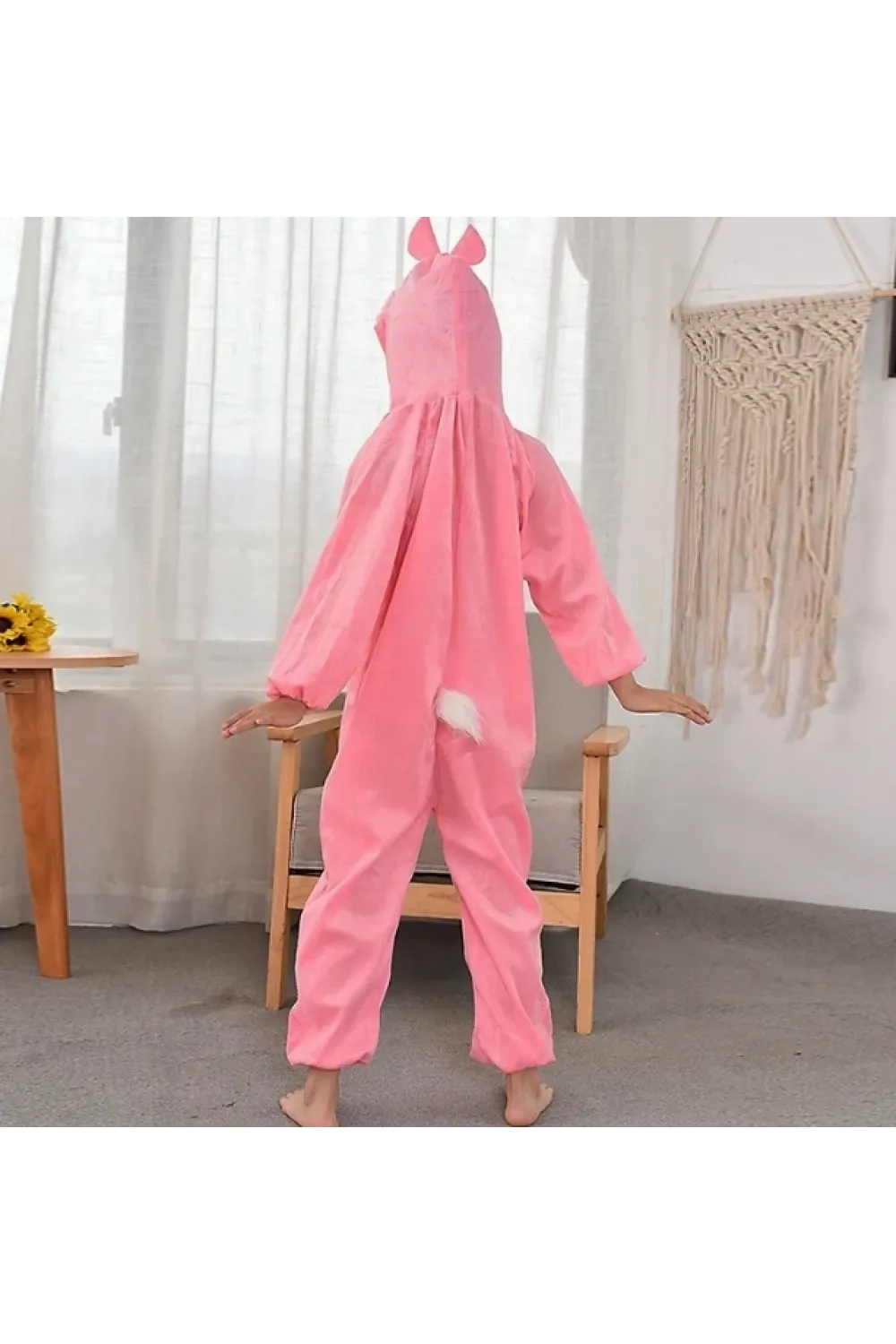 Çocuk Tavşan Kostümü Pembe Renk 2-3 Yaş 80 Cm