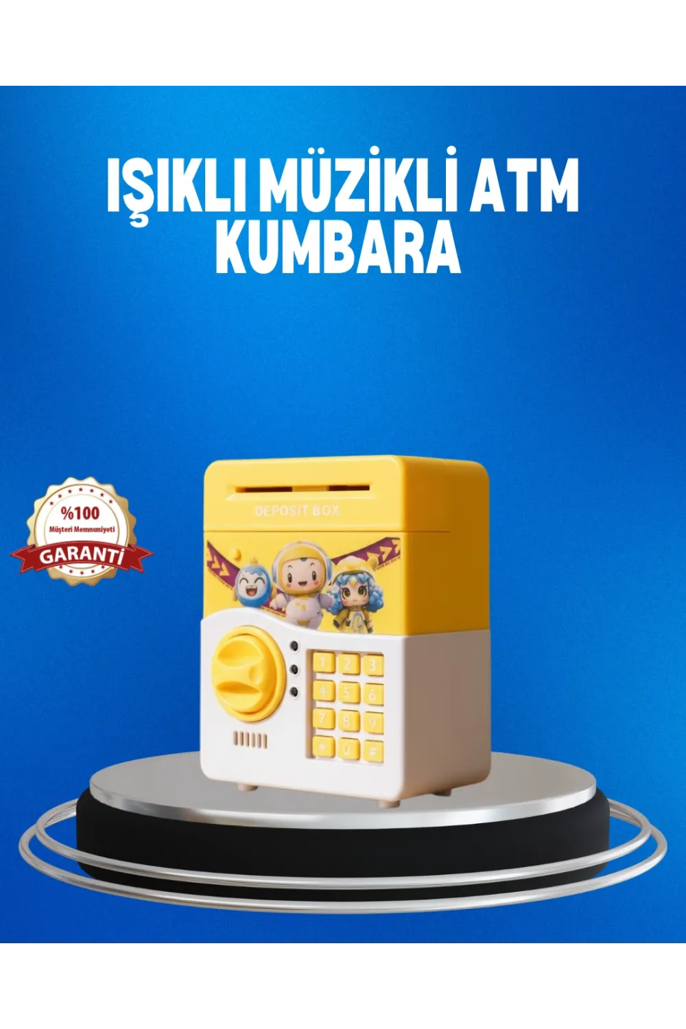 Çocuklar İçin Sarı Elektronik Şifreli Para Biriktirme Kumbarası