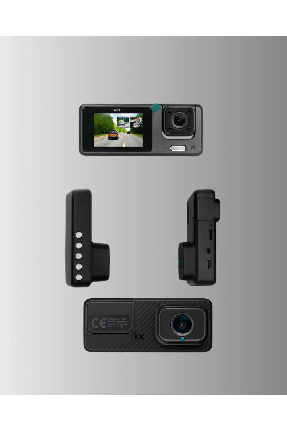 Çok Açılı Araç İçi Dvr | Ön İç Arka Kamera, Döngü Video Kaydı