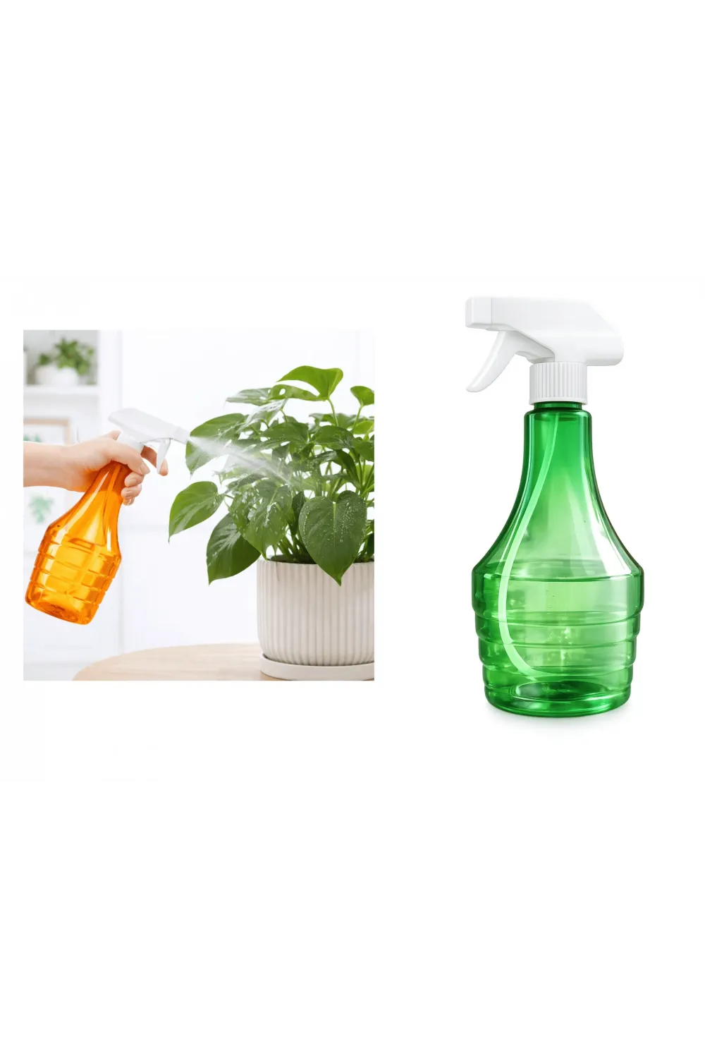 Çok Amaçlı Fısfıs Çiçek Sulama Şeffaf Su Sprey Şişesi 500 Ml