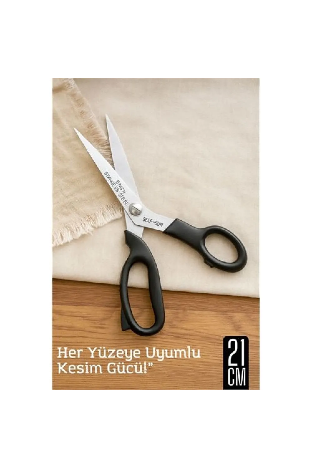 Çok Amaçlı Makas – 21 cm Uzunluk | 11 cm Kesim Bıçağı | Paslanmaz Çelik, Ergonomik Sap 722183