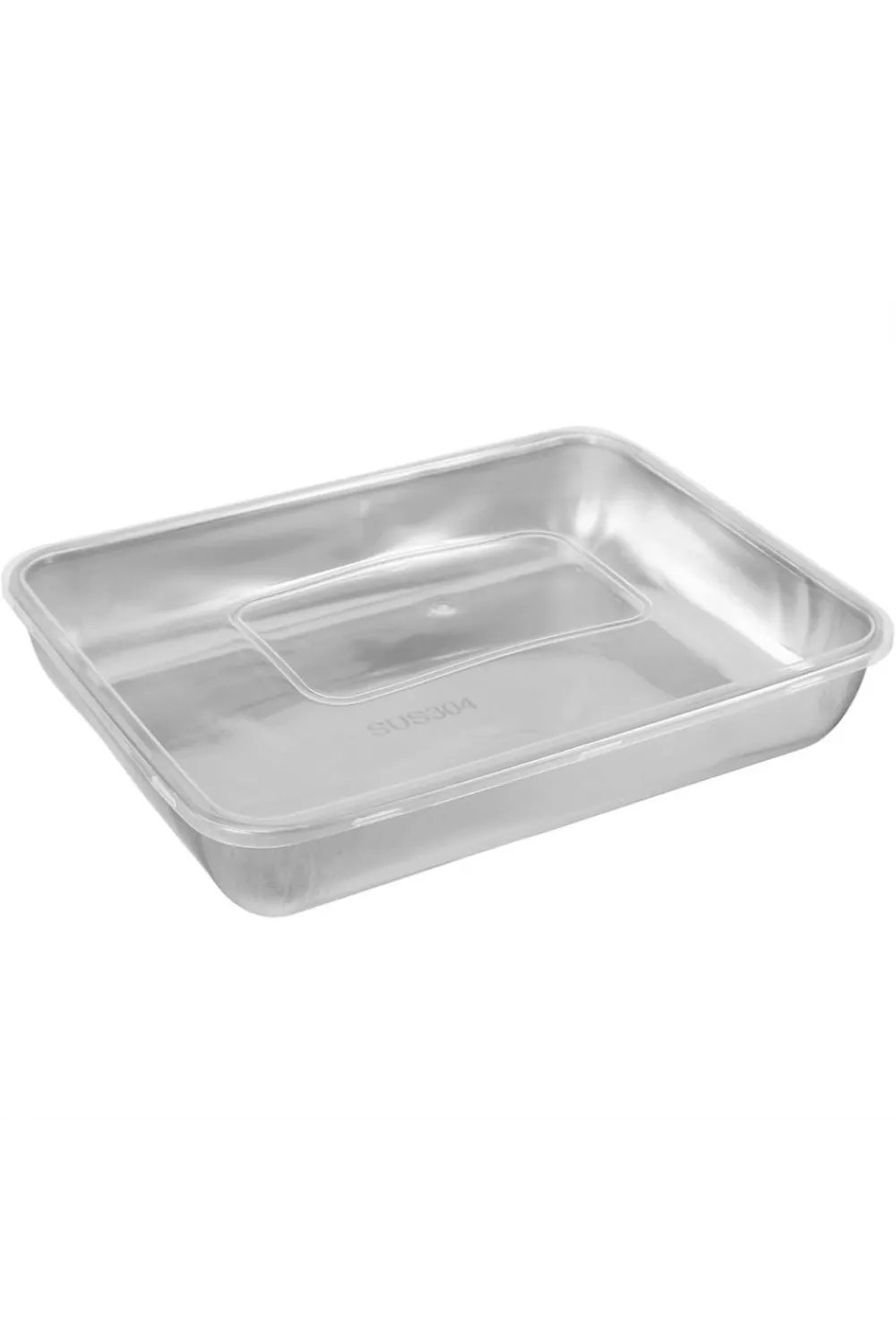 Çok Amaçlı Paslanmaz Çelik Fırın ve Saklama Kabı 25 x 20 x 5 Cm