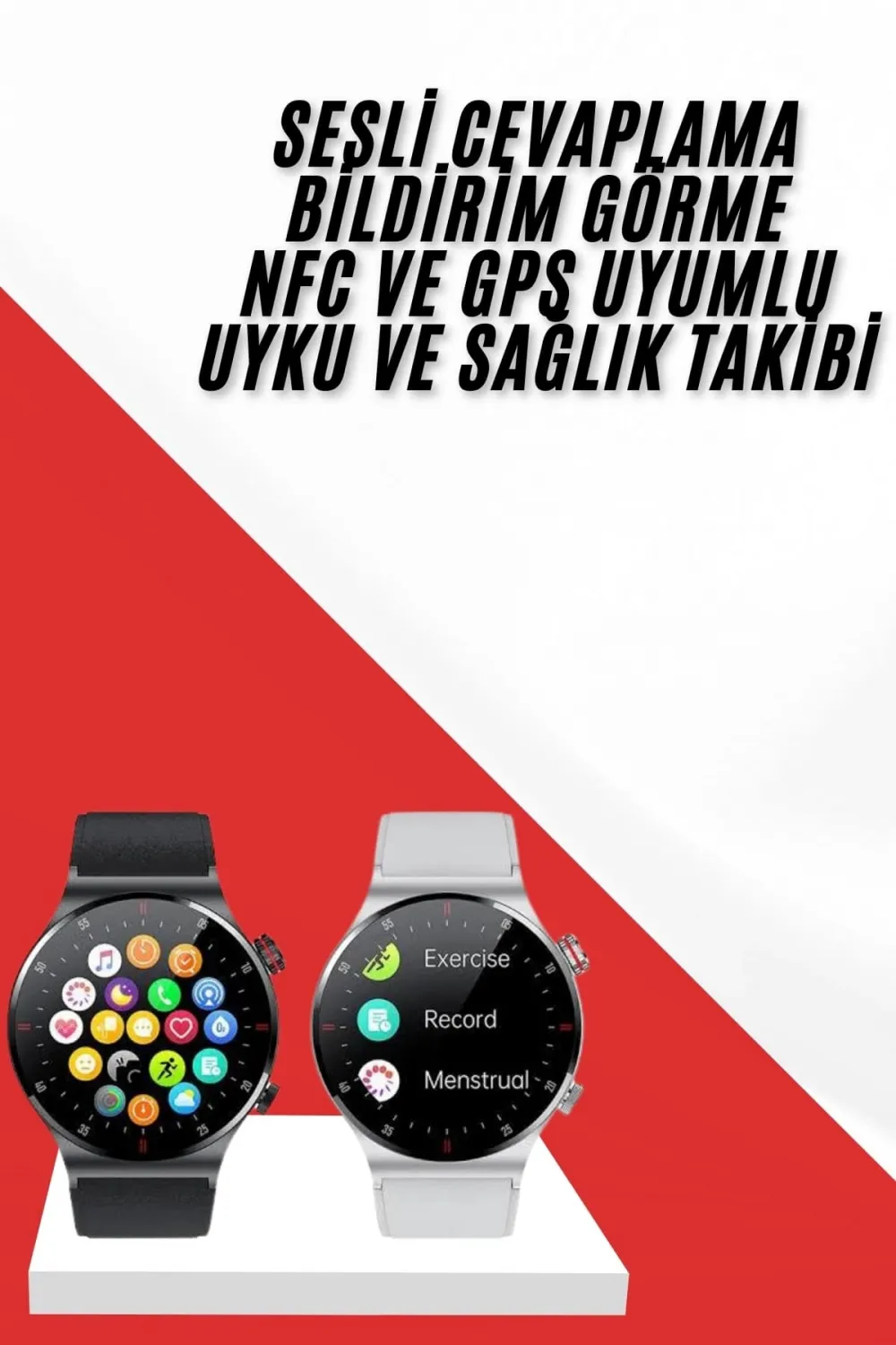 Çok Fonksiyonlu Akıllı Saat Bluetooth Bağlantılı Çağrı Cevaplayabilen Uzun Pil Ömrü