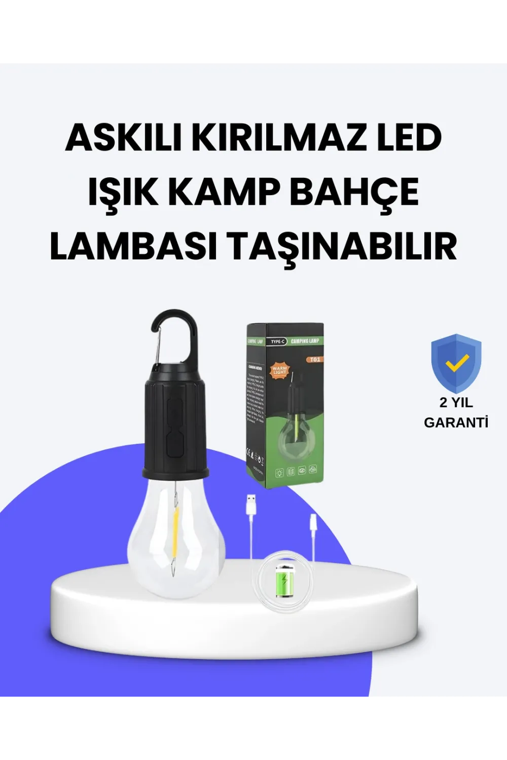 Çok Yönlü Asma Kancalı Kamp Işığı
