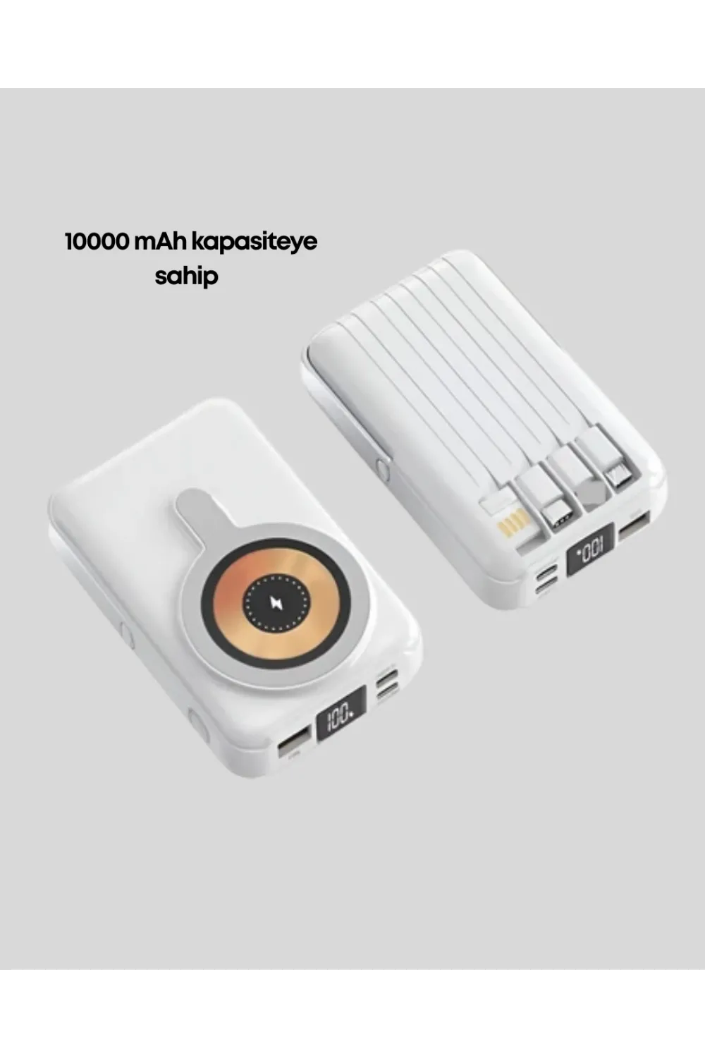 Çoklu Kablo Çıkışlı Taşınabilir Powerbank Kompakt Tasarım