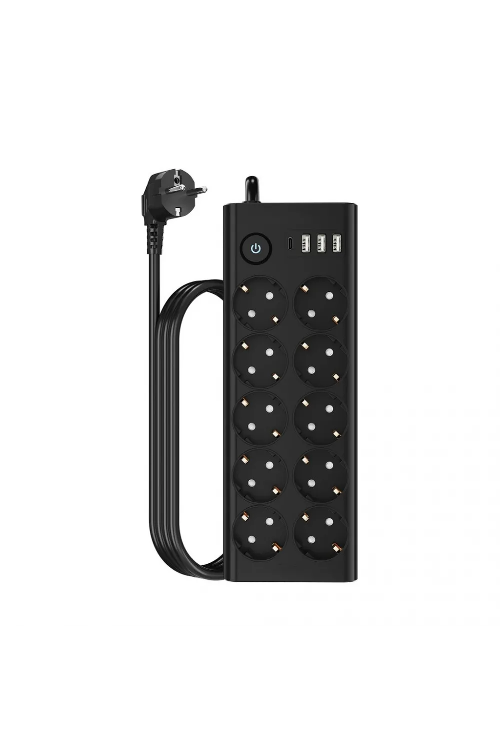 Çoklu Priz 10 lu + 3 USB + 1 Type-C 3680W 16A Anahtarlı Akım Korumalı Uzatma Prizi (2 Metre Kablo) FTR14