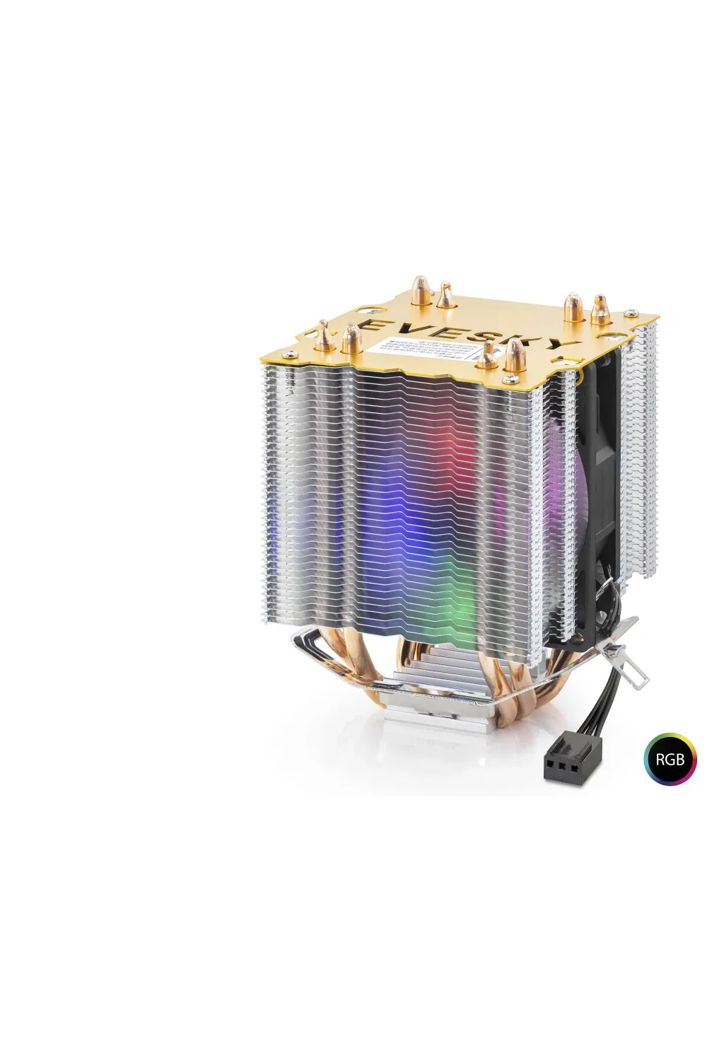 Cpu İşlemci Kule Tipi Soğutucu 500 Serisi Çift Fanlı 4 Bakır Borulu Rgb - Siyah ND2604