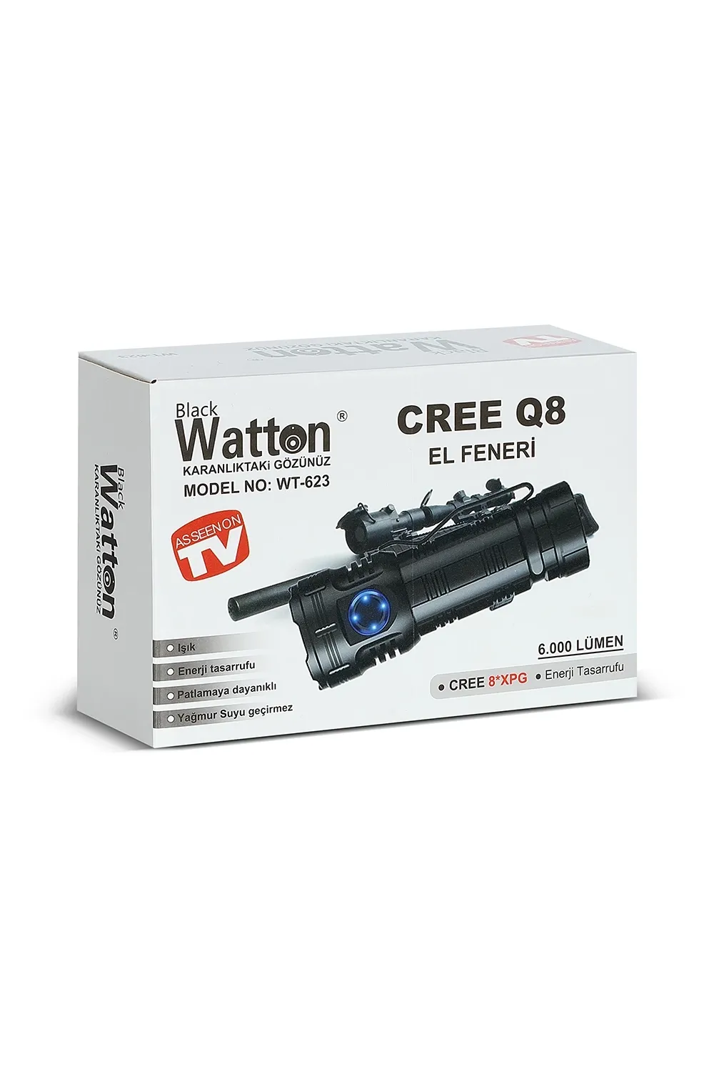 Cree Q8- Xpg 8+1 Led  Şarjlı El Feneri  Wt-623