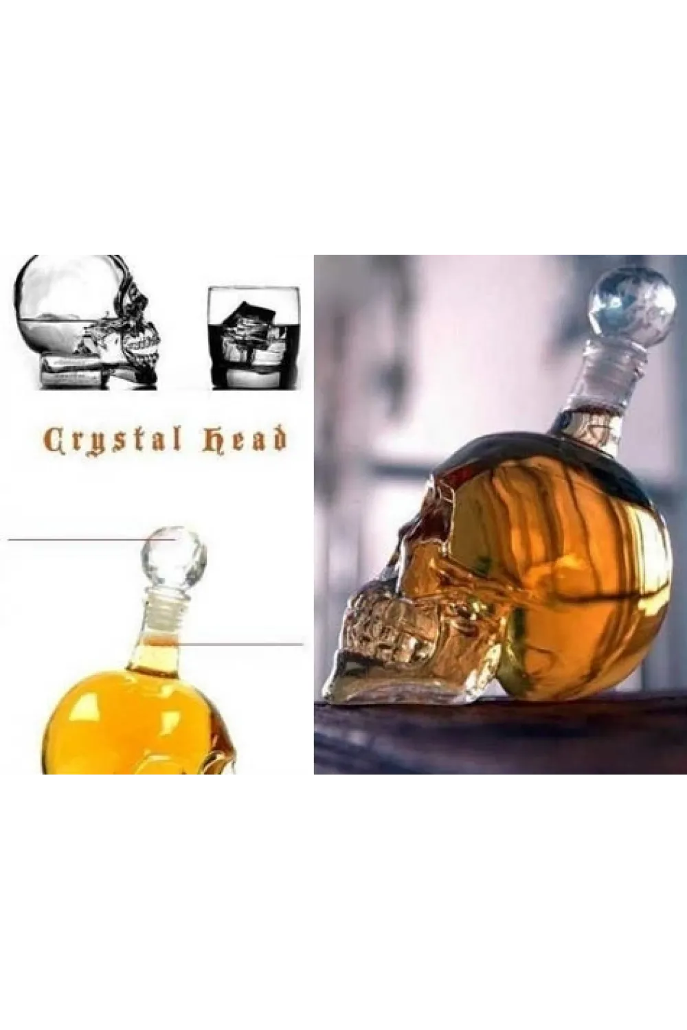 Crystal Head Kuru Kafa Cam Şişe 350 Ml