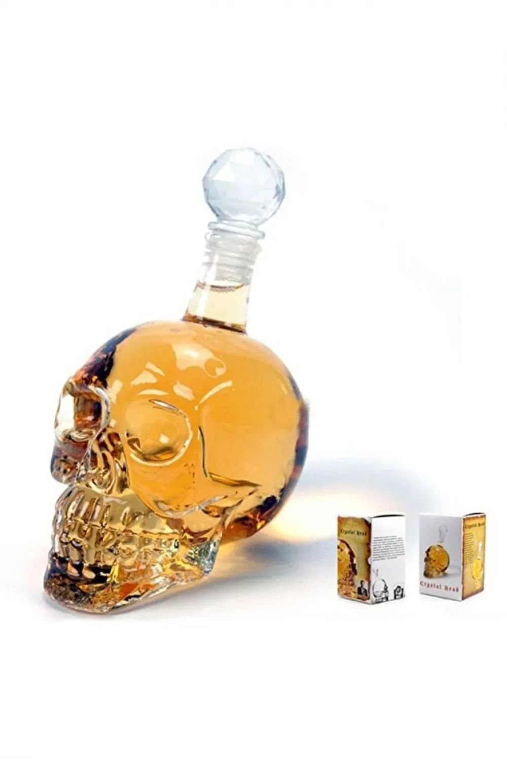 Crystal Head Kuru Kafa Cam Şişe  Hediyelik Sürahi (350 ML)