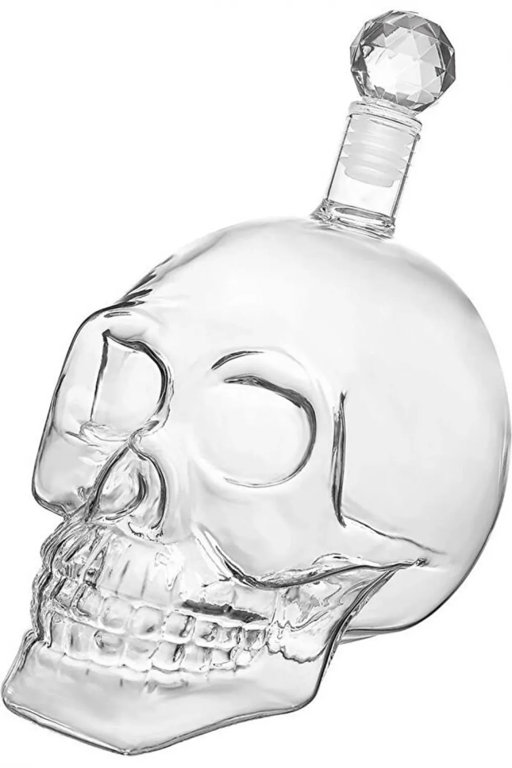 Crystal Head Kuru Kafa Cam Şişe Viski Likör Hediyelik Sürahi (550 ML)