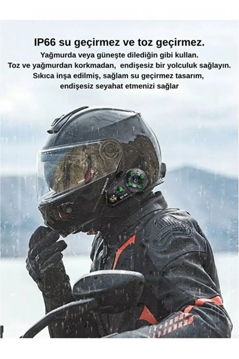 D2-6x 1000m Mesafeli 6 Kanallı İntercom Bluetooth Motosiklet Kask Kulaklığı İntercom Kulaklık