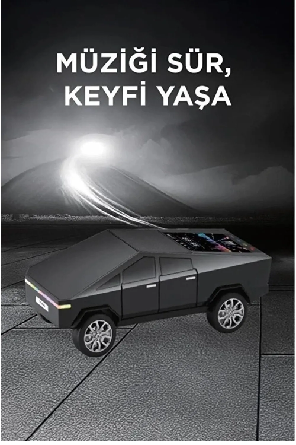 D68 Cyber Model Araba Tasarımlı Bluetooth Hoparlör 15w Güçlü Ses Rgb Led /tws/usb Siyah