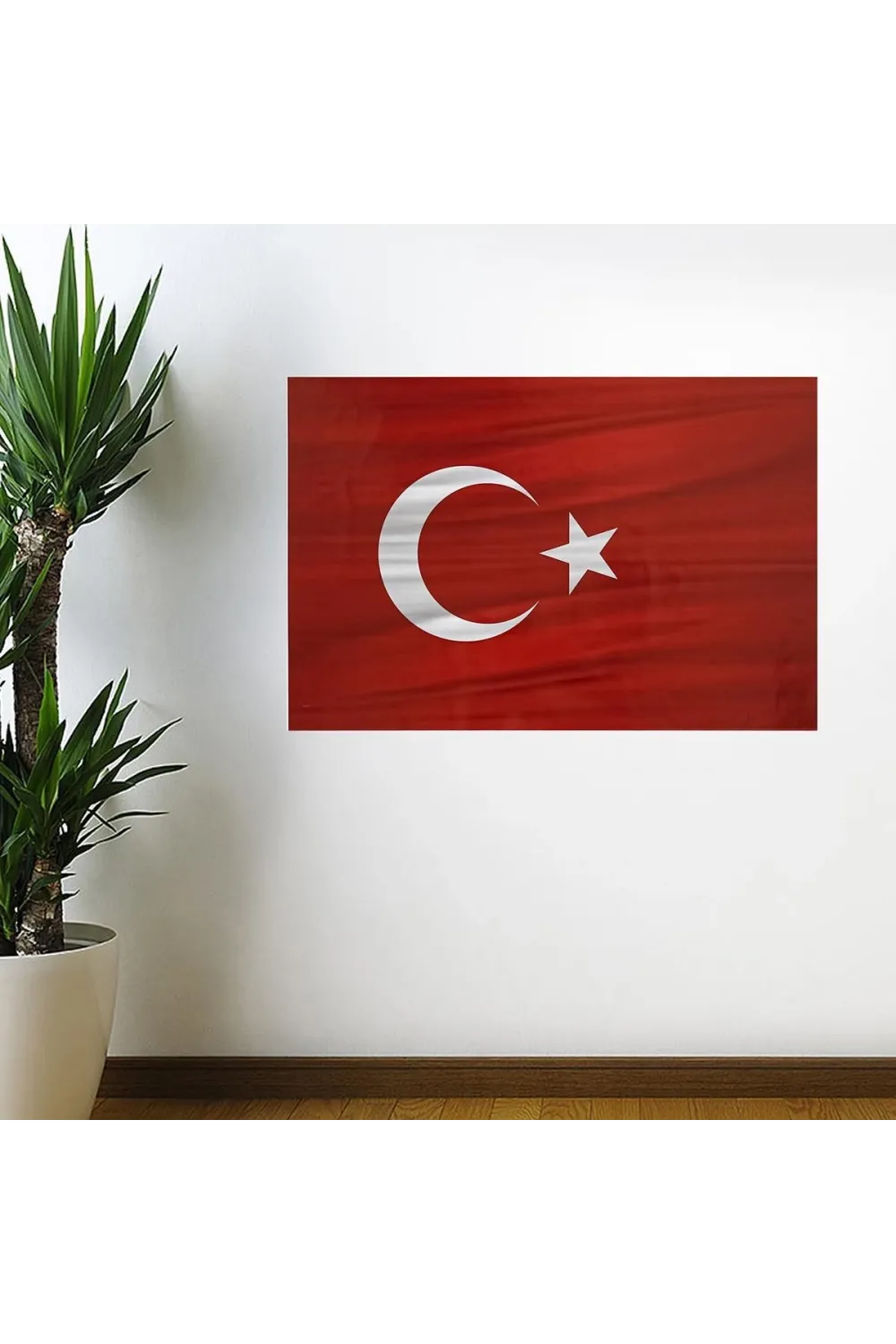 Dalgalanma Efektli Manyetik Duvar Stickerı Türk Bayrağı 71 X 47cm
