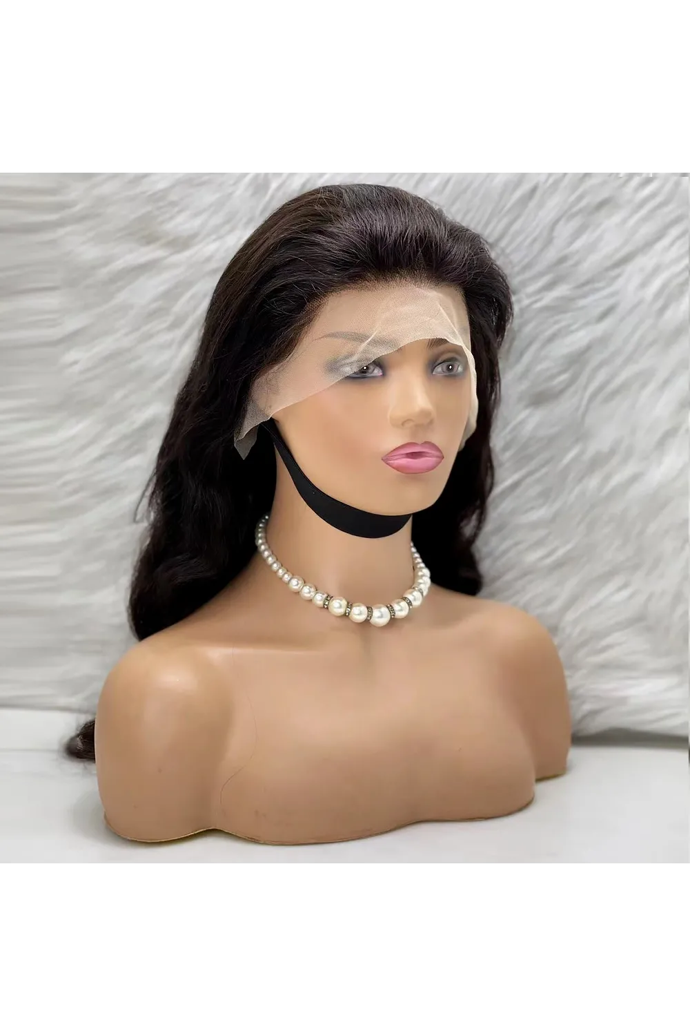 Dalgalı Front Lace Gerçek Tül Peruk - Doğal - 70-75cm