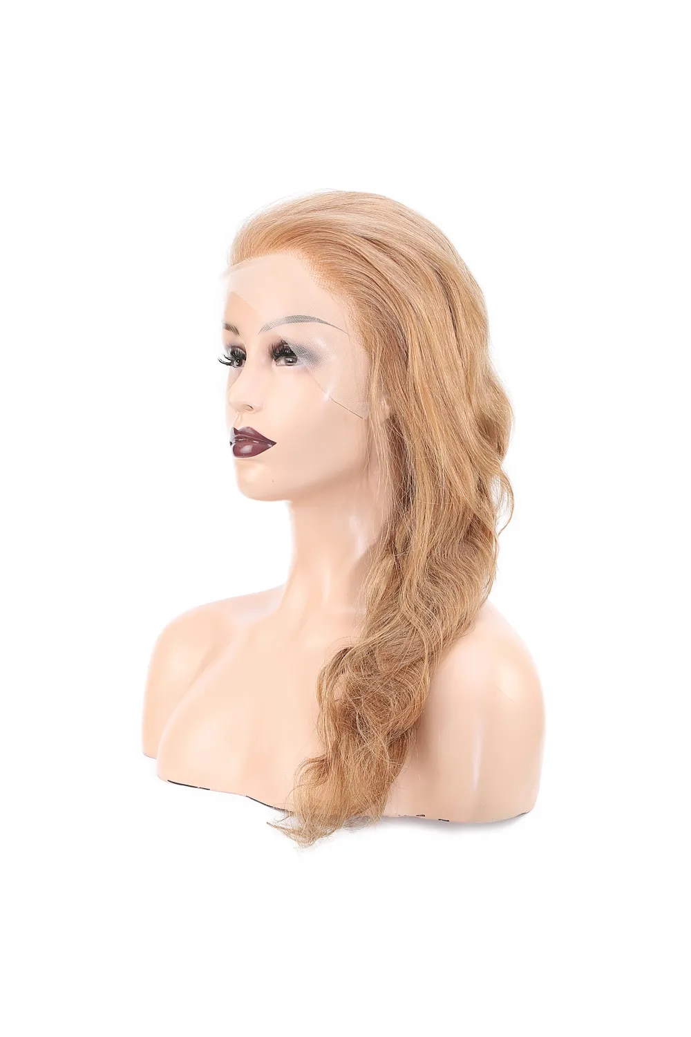 Dalgalı Front Lace Gerçek Tül Peruk - Kumral - 60-65cm
