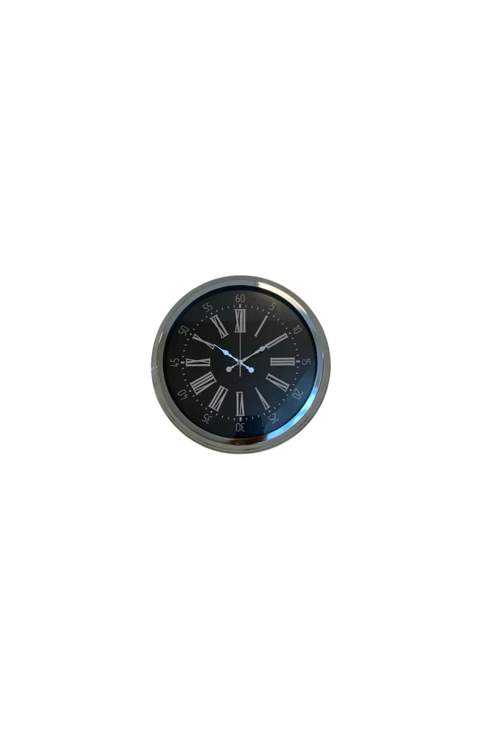 Dark Elegance 40 Cm Metal Krom Duvar Saati