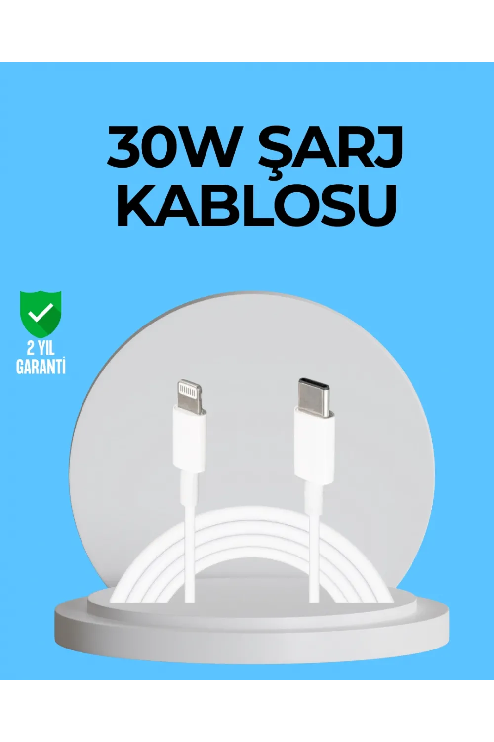 Dayanıklı Tpe Lightning Kablo – 30w Hızlı Şarj Ve Veri Transferi