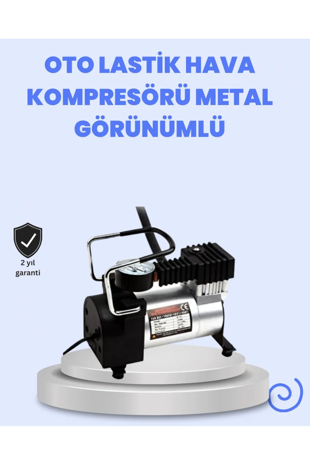 Dc 12v Metal Hava Kompresörü Araç Lastik Şişirme 35l/dk