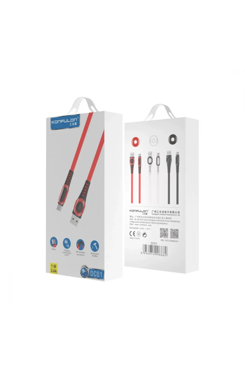 Dc01 Süper Hızlı Micro Usb Kablo 1m 2.4a - Kırmızı