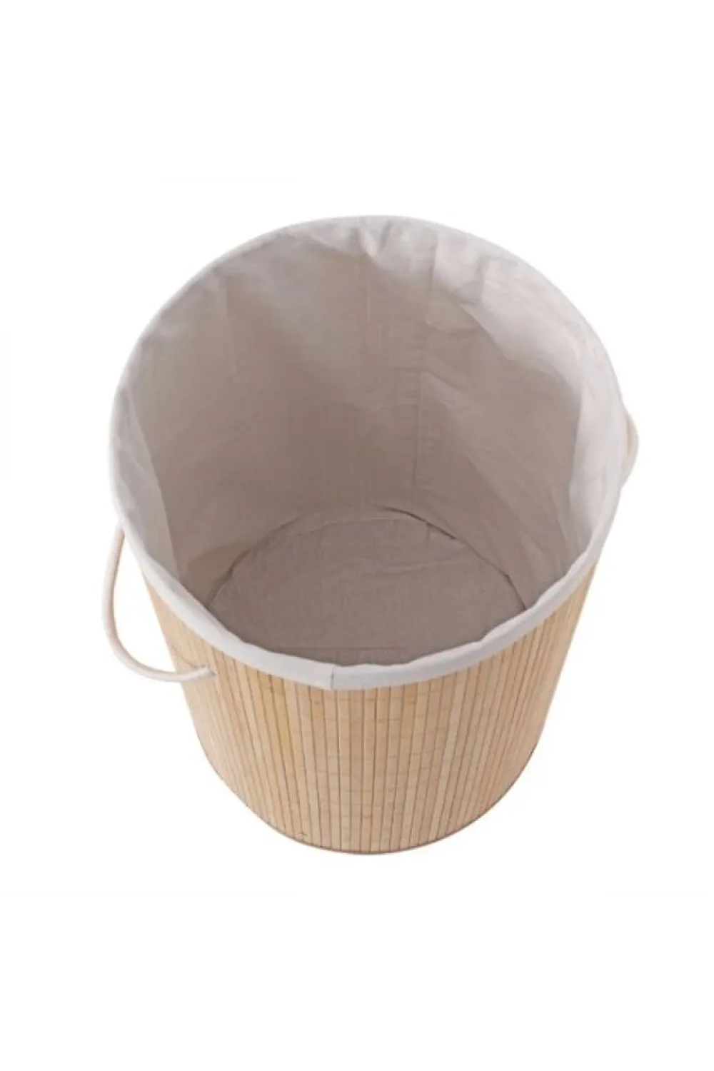 DecoHandy Yuvarlak Bambu Kirli Sepeti