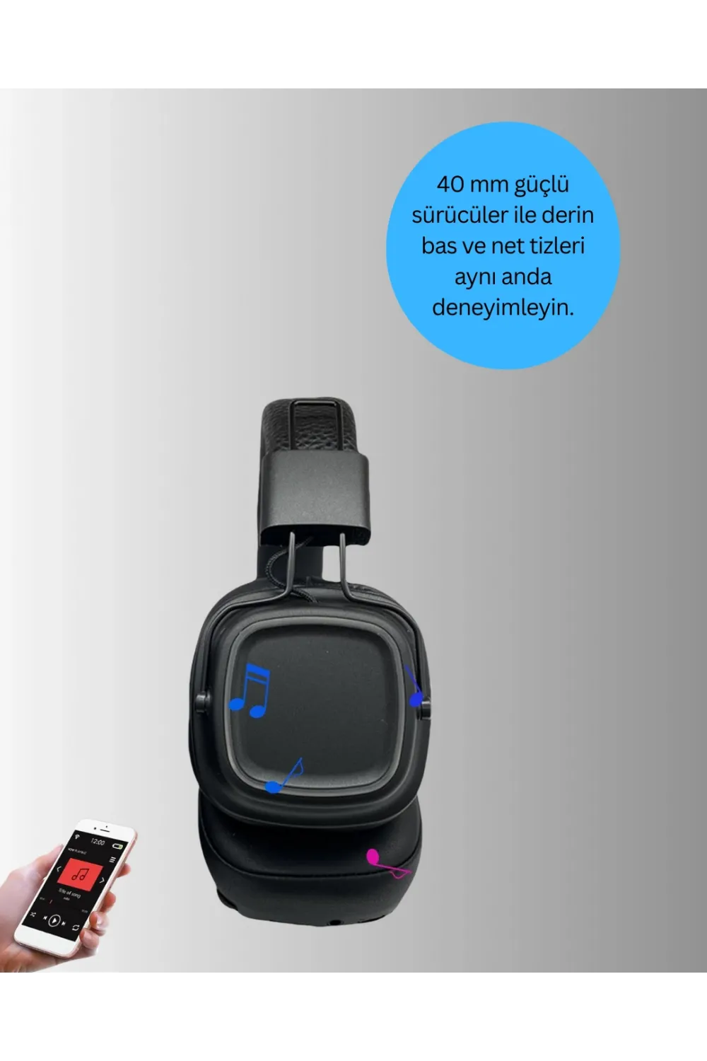 Deep Bass Destekli Kablosuz Katlanabilir Kulak Üstü Kulaklık