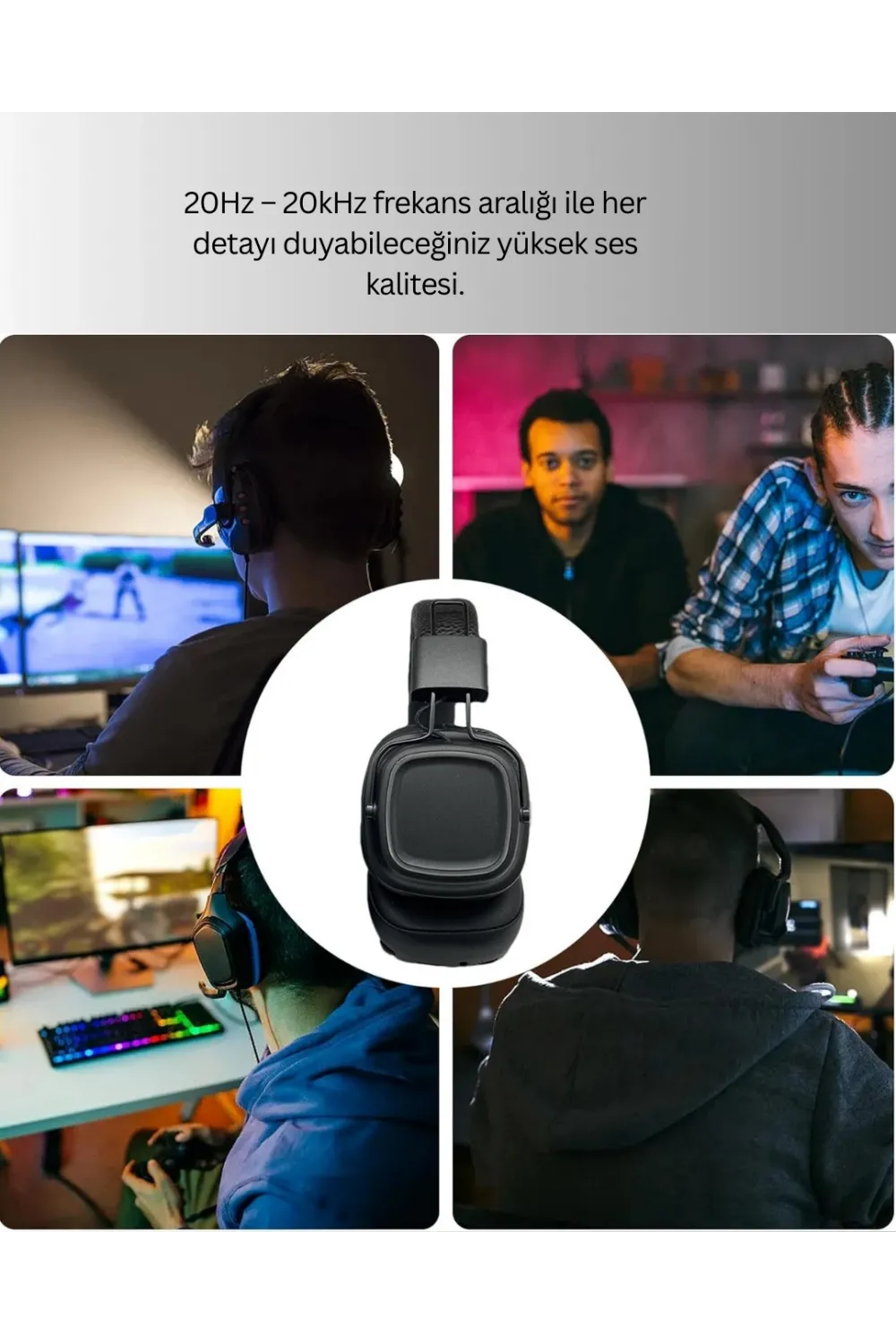 Deep Bass Destekli Kablosuz Katlanabilir Kulak Üstü Kulaklık