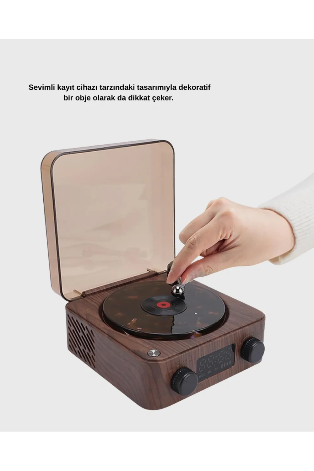 Dekoratif Gece Işığı Bluetooth Hoparlör Dijital Saat Çok Yönlü Sesli Aydınlatma