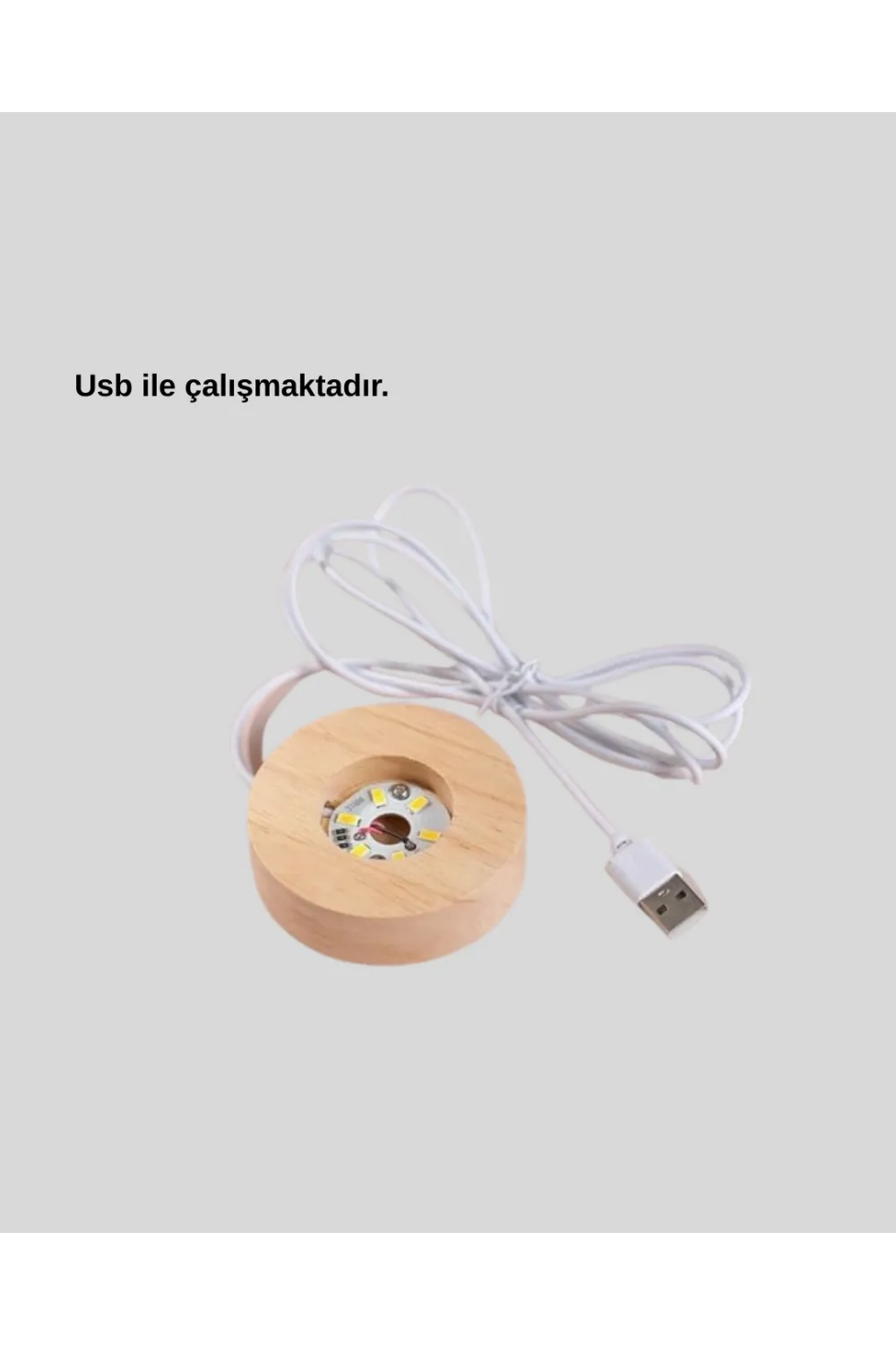 Dekoratif Led Kristal Küre Ahşap Altlıklı Şık Gece Lambası