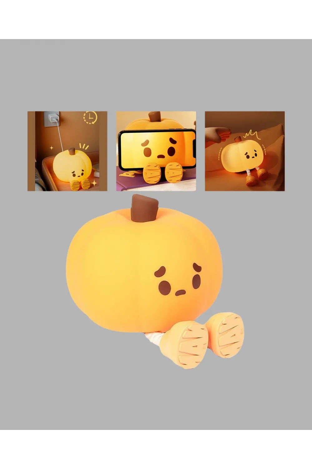 Dekoratif Pumpkin Gece Lambası Şarjlı Dokunmatik Led Işık