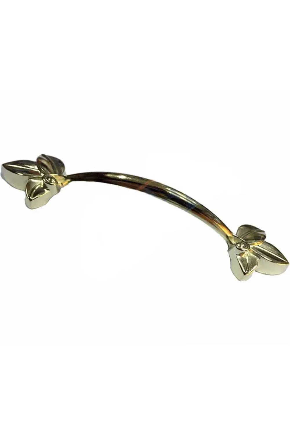 Dekoratif Zamak Yaprak Kulp - 96mm, Sarı, 100 Adet