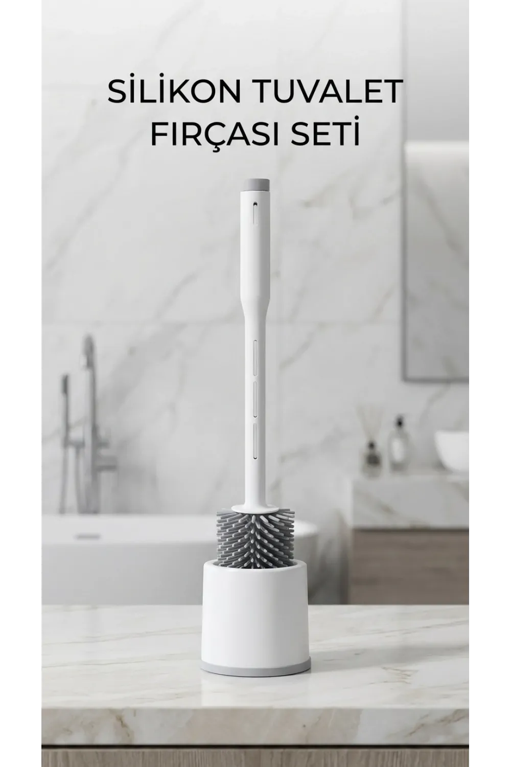 Deterjan Hazneli Ergonomik Silikon Tuvalet Fırçası