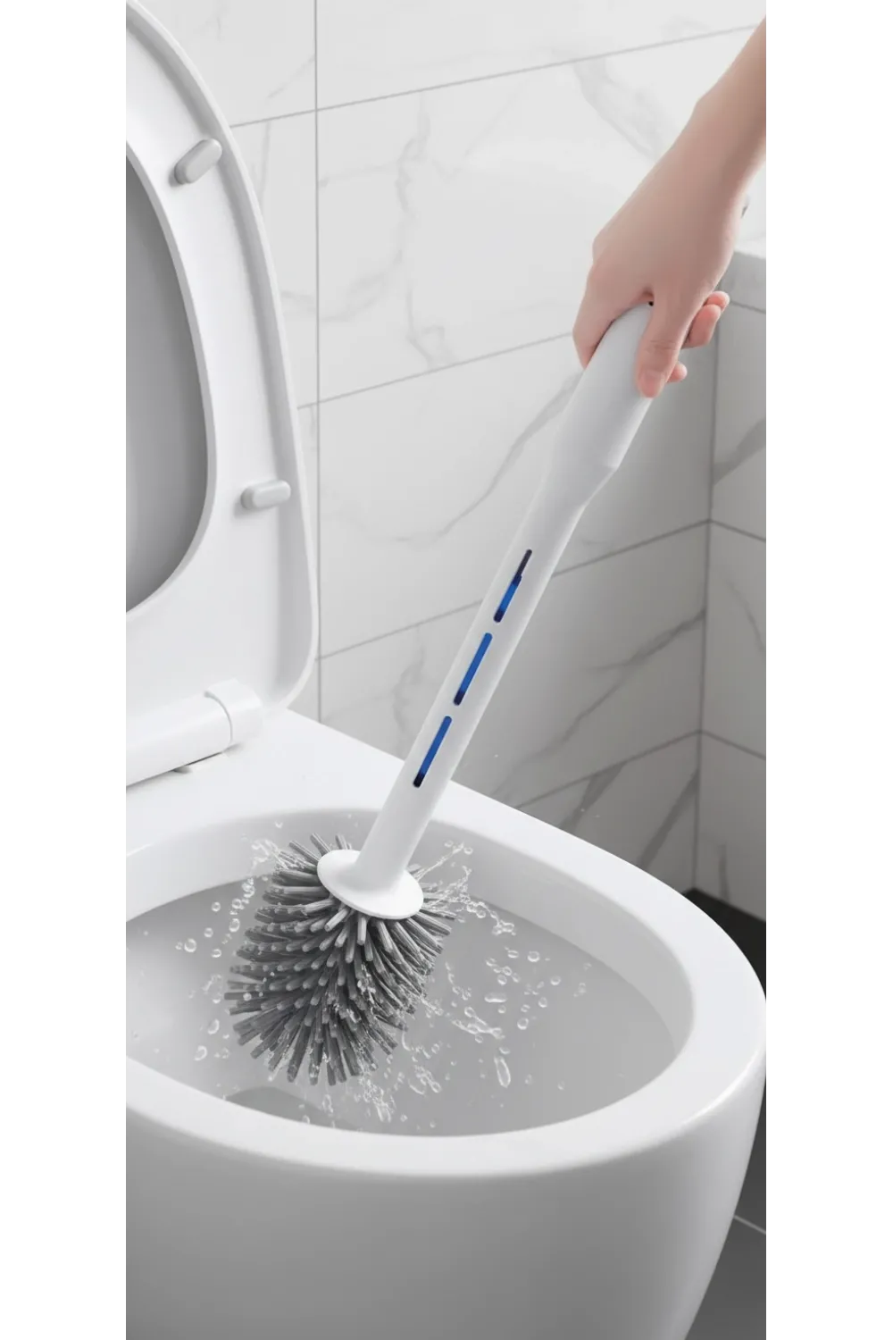 Deterjan Hazneli Ergonomik Silikon Tuvalet Fırçası