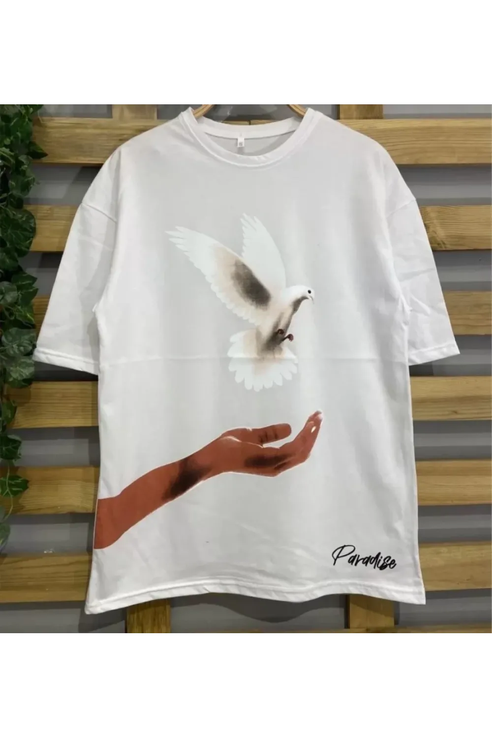 Dijital Baskılı T-Shirt - Beyaz