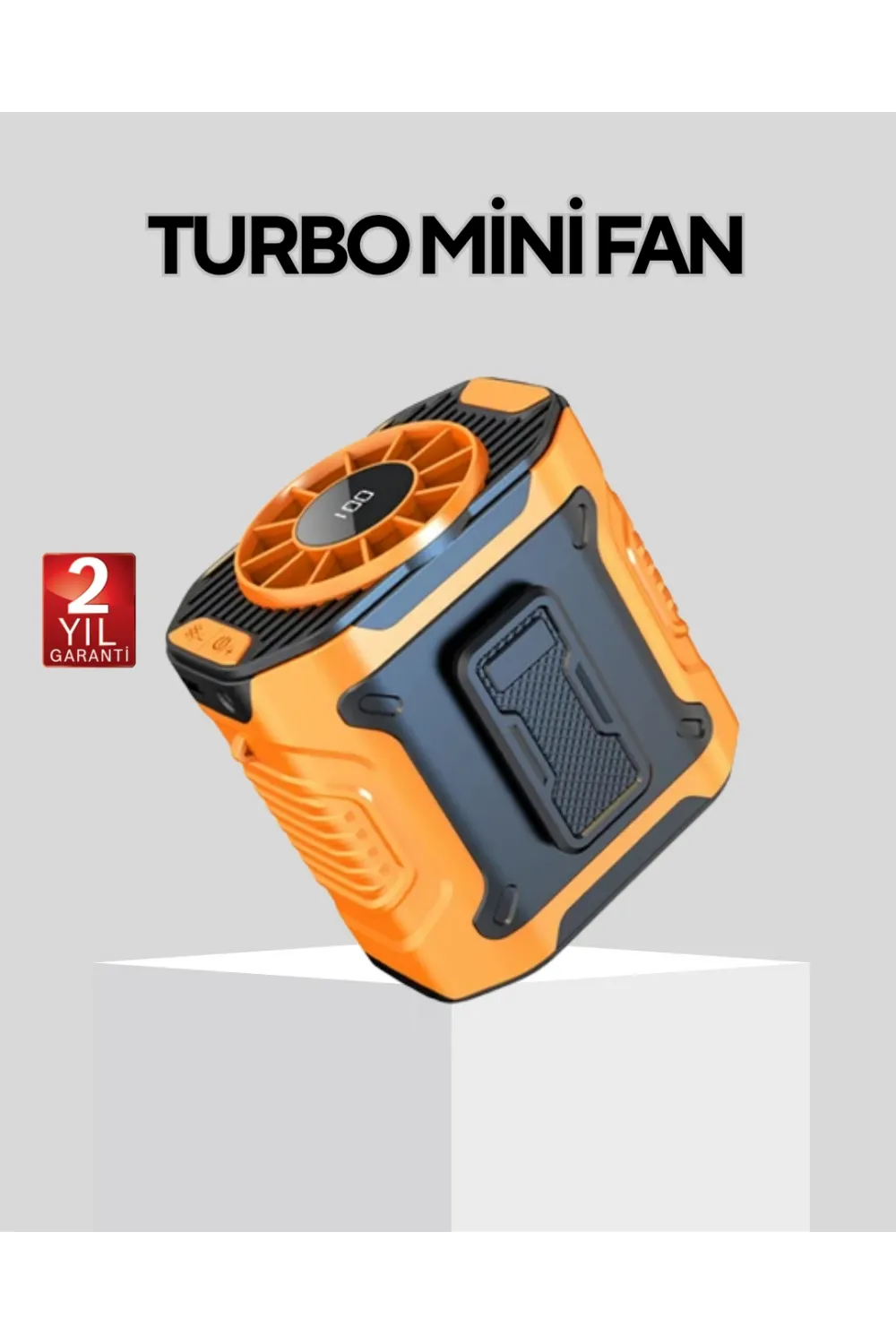 Dijital Ekranlı Turbo Mini Fan – 3 Kademeli Hız, Sessiz Çalışma Ve Type-c Şarj