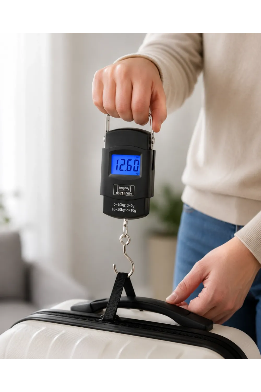 Dijital El Kantarı 50 Kg Hassas Lcd Ekranlı Bagaj Tartısı