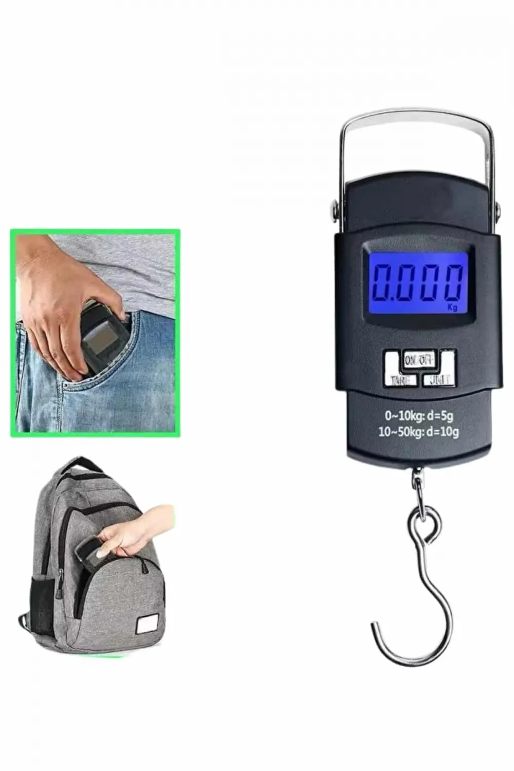 Dijital El Kantarı 50 Kg Hassas Lcd Ekranlı Bagaj Tartısı