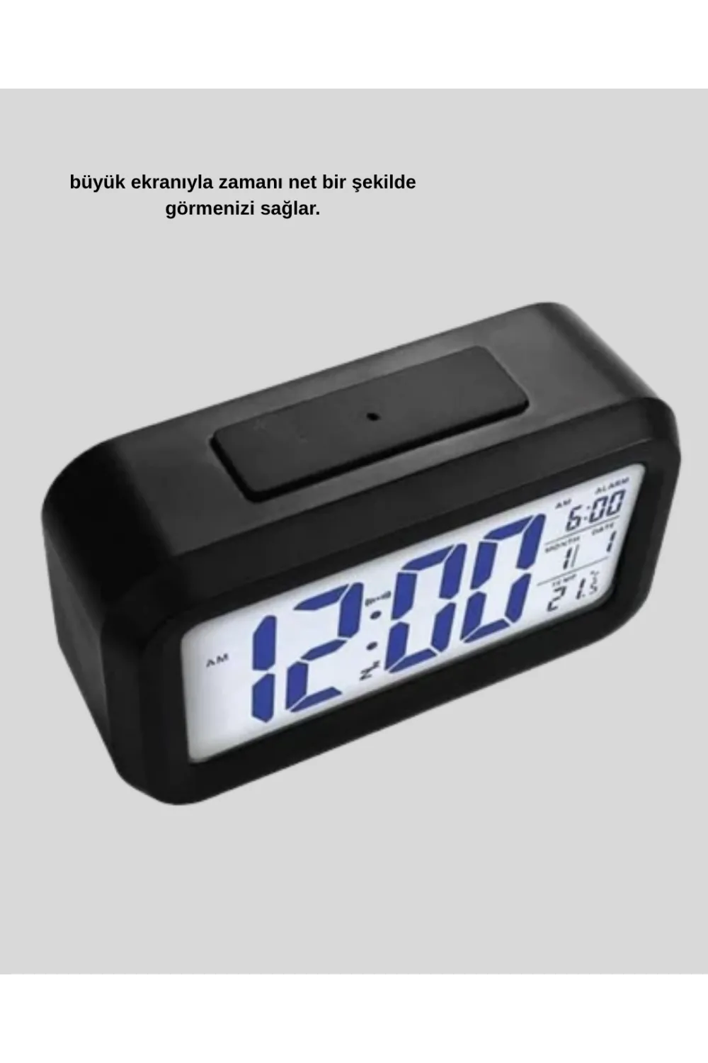 Dijital Masa Saati Sensörlü Aydınlatmalı Alarm Ve Sıcaklık Ölçerli
