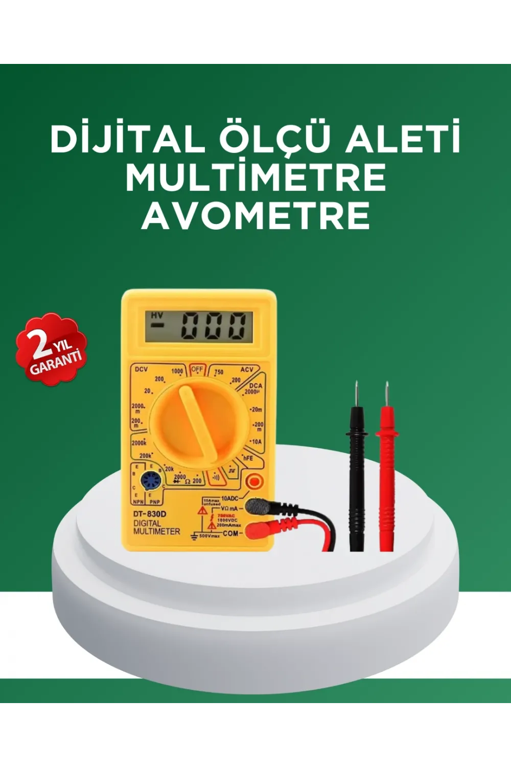Dijital Multimetre Ölçü Aleti Ac Dc Ölçüm Ve Lcd Ekranlı