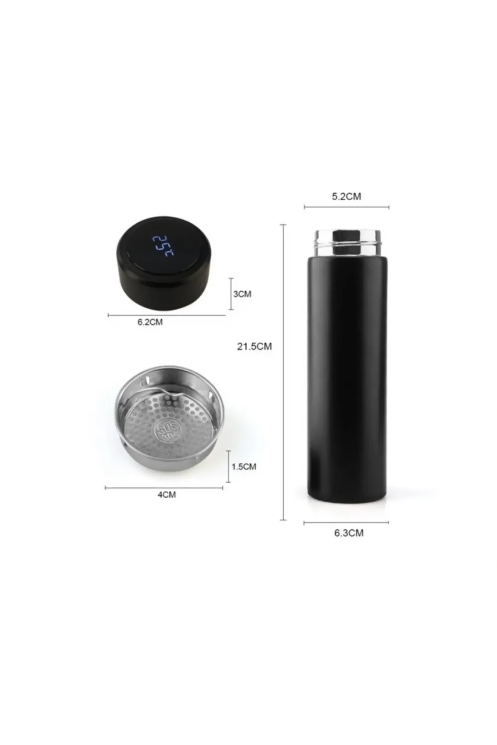Dijital Sıcaklık Göstergeli Renkli Çelik Termos - 500 Ml