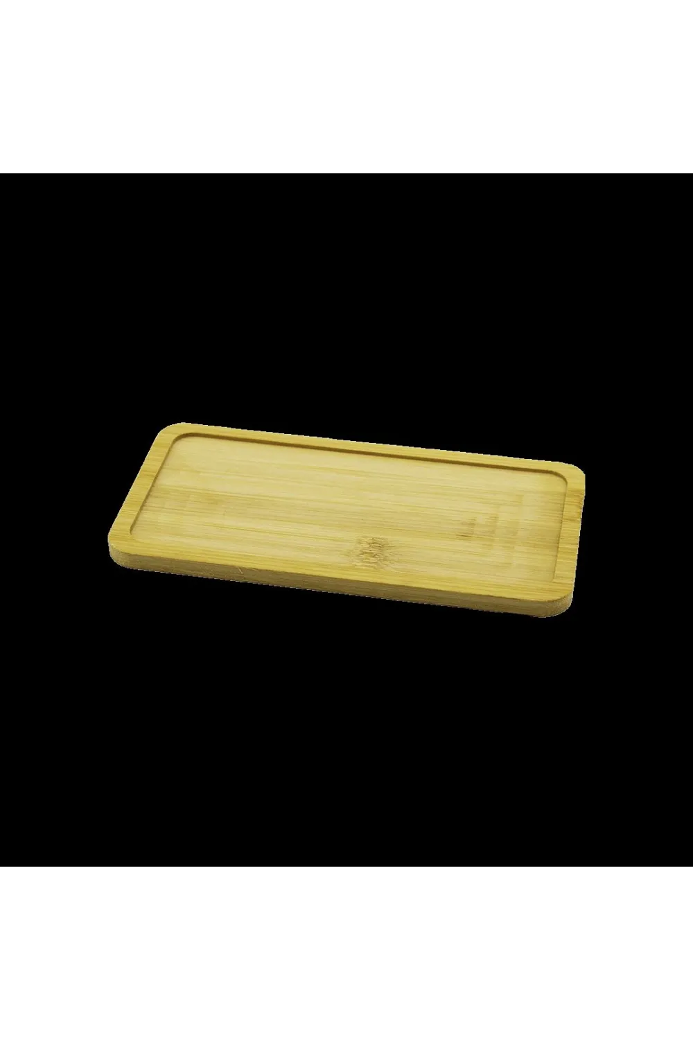 Dikdörtgen Ahşap Bambu Yağdanlık Altlık 20x10 cm