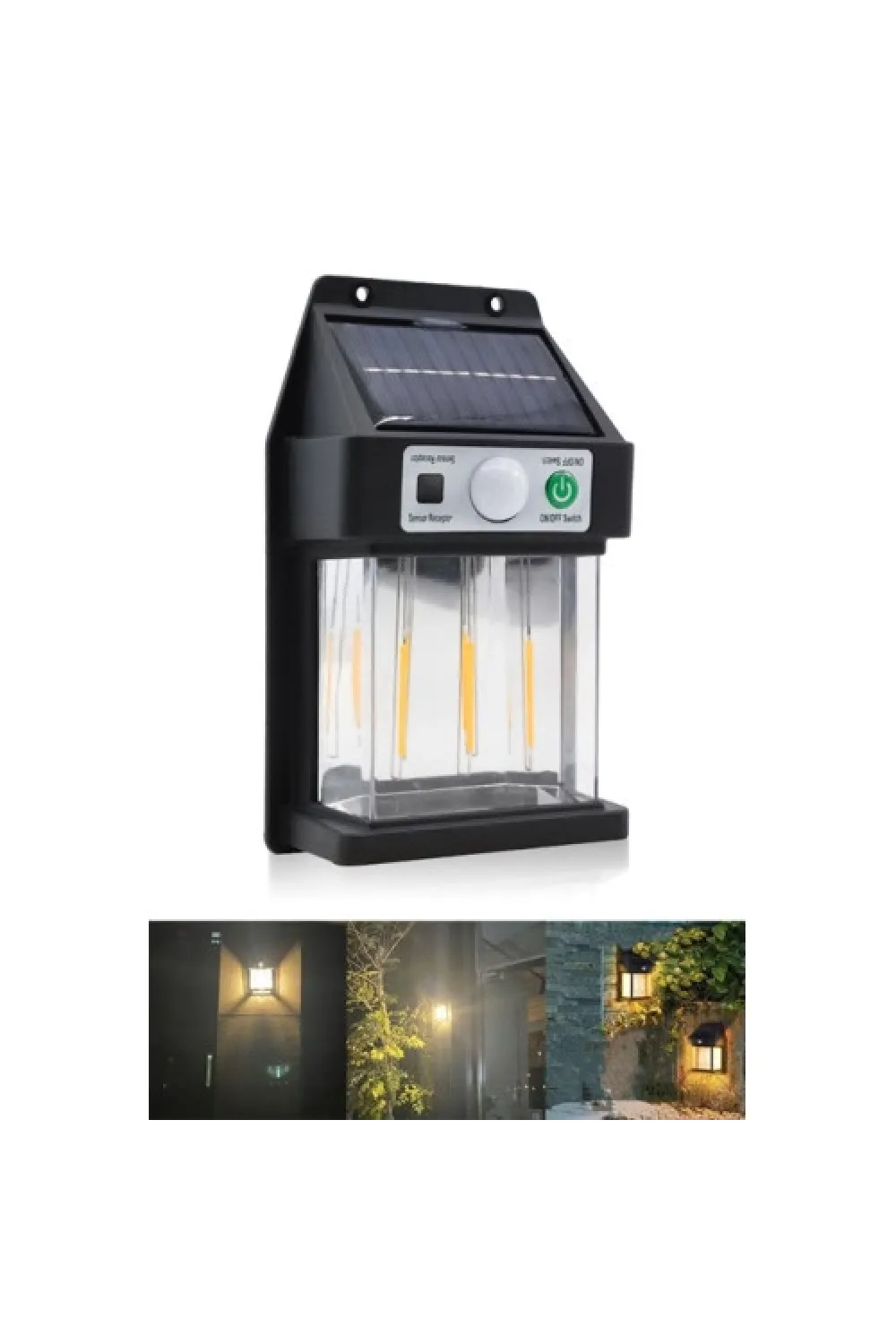 Dikey 3 Ledli Güneş Enerjili Led