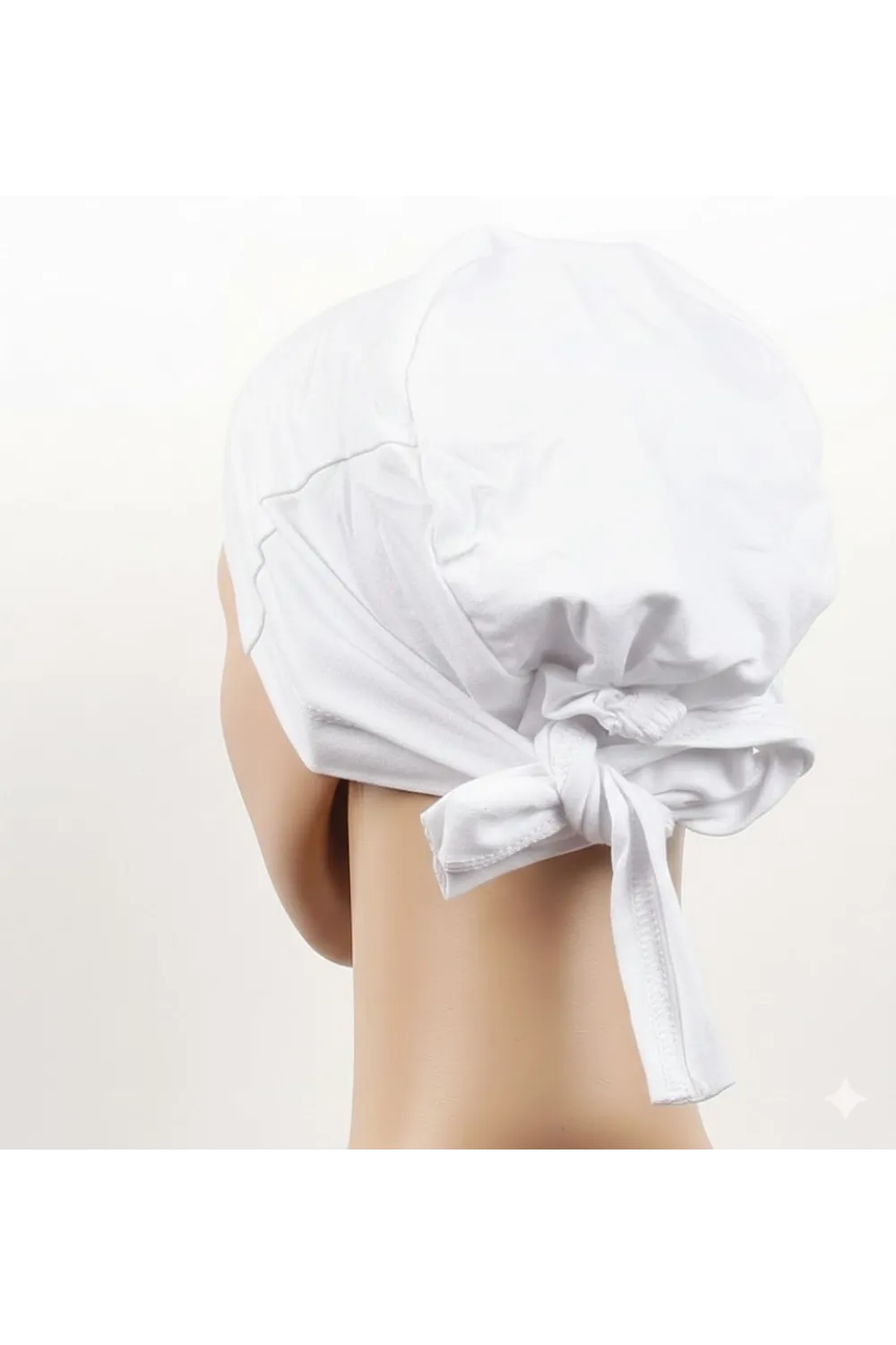 Dikişsiz Bağlamalı Tesettür Bone - Bağlamalı Bandana Beyaz 5 Adet