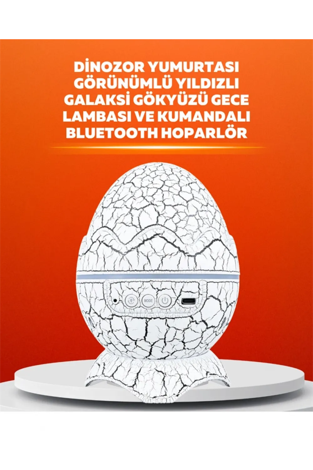 Dinozor Yumurtası Tasarımlı Projektörlü Gece Lambası